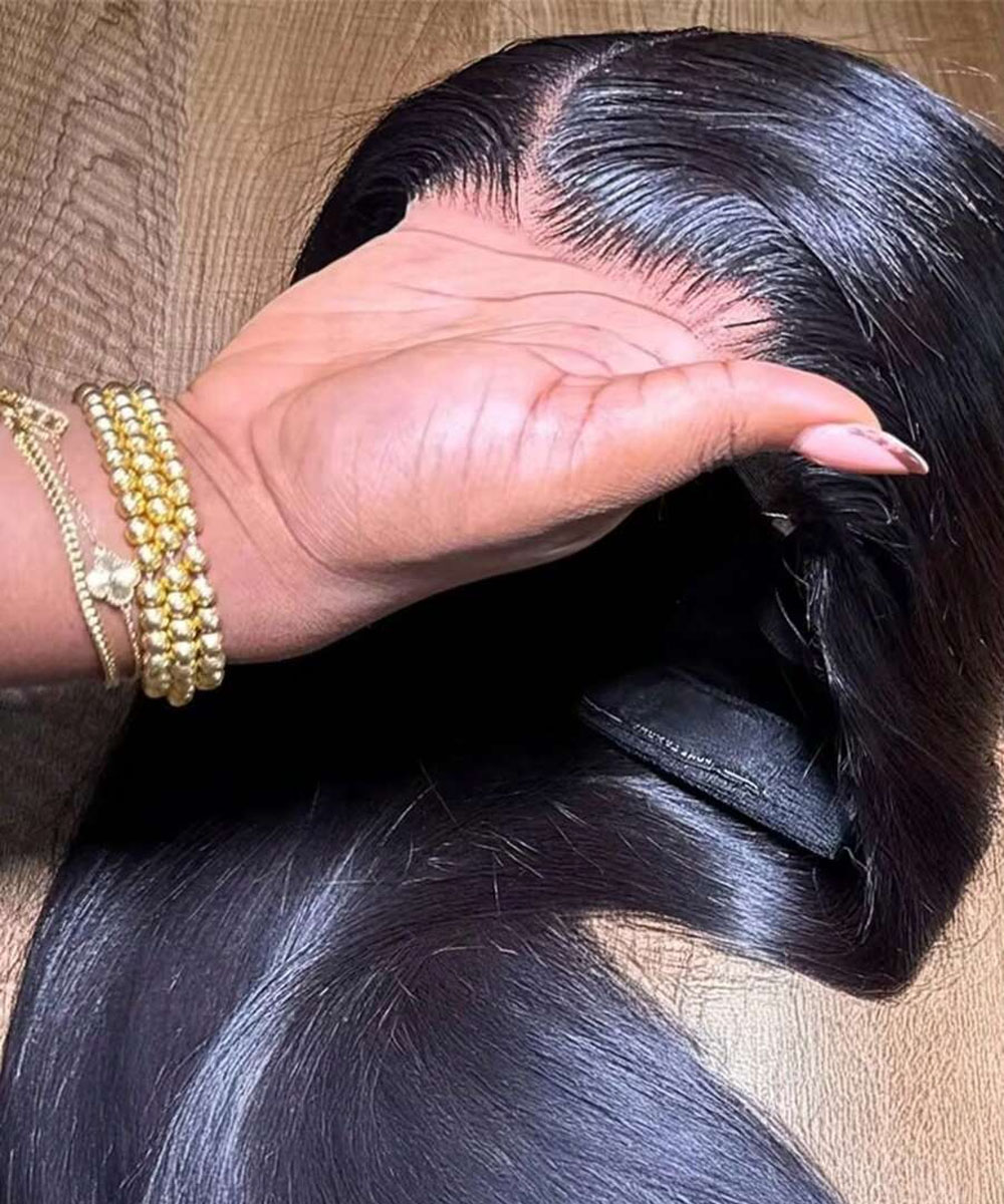 Hd Lace Frontal Wig Human Hair Pre Plucked - 34인치 본 스트레이트 레이스 프론트 가발