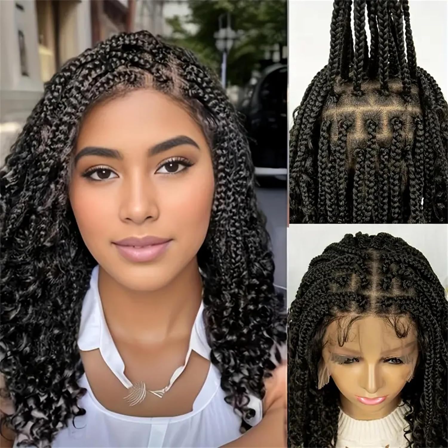 Synthetic Braided Wigs For Black Women - 14/16/18인치 짧은 매듭 없는 박스 브레이드