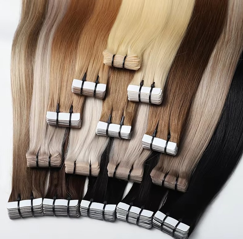 Invisible Tape In Extensions Real Hair - 테이프 인 헤어 익스텐션 천연 블랙