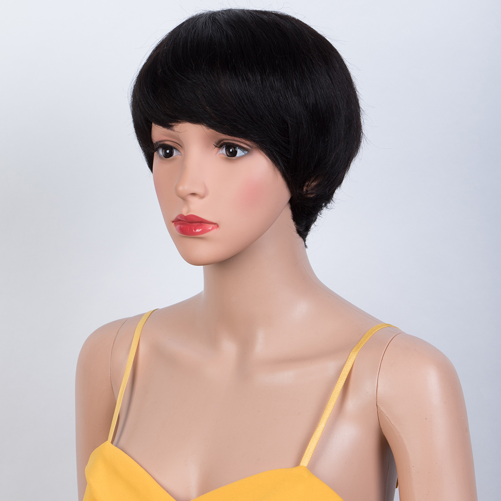 짧은 스트레이트 밥 가발 픽시컷 가발 앞머리 있는 흑인 - Short Pixie Cut Wig Human Hair Cheap 리뷰 및 가격