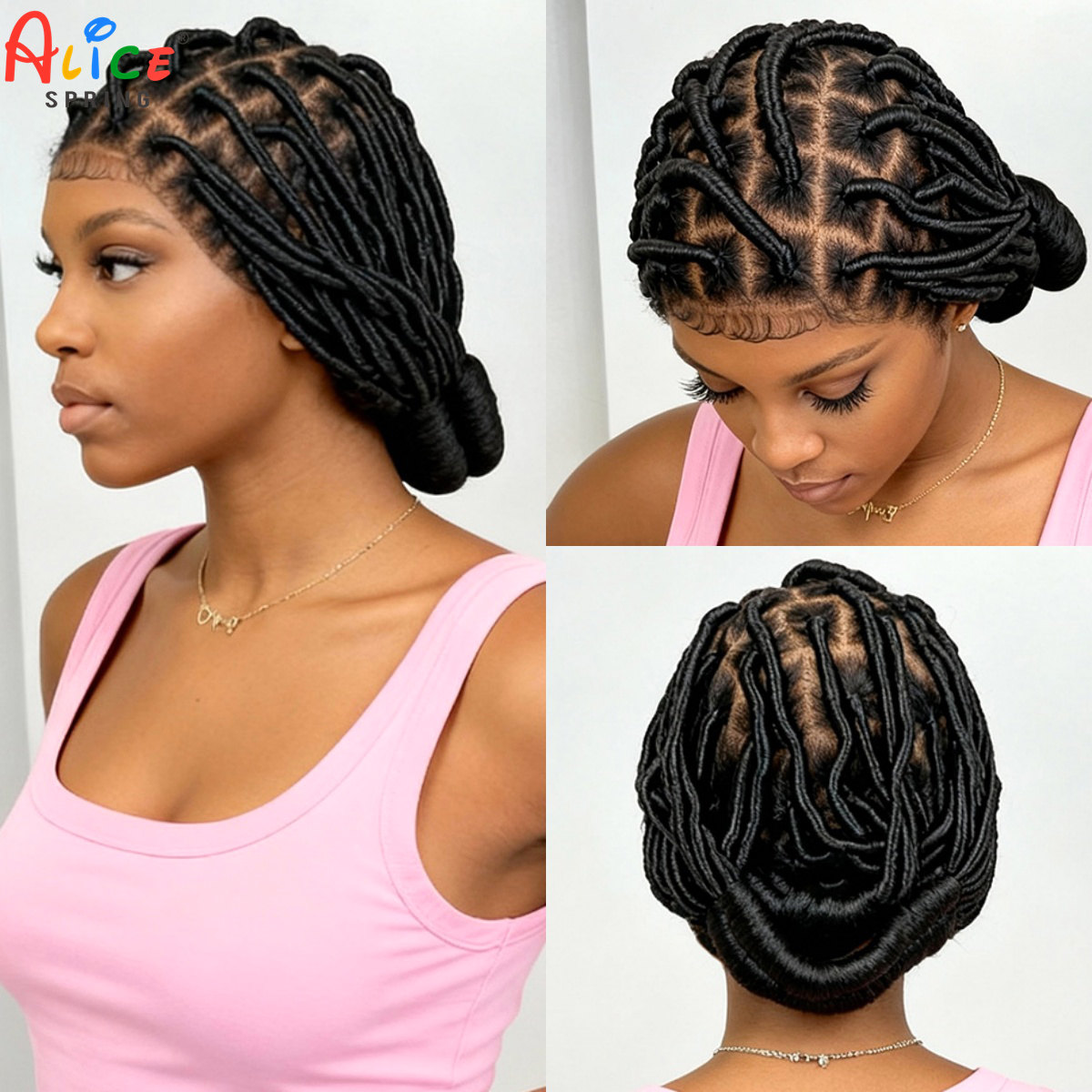 반투 브레이드 가발 합성 풀 레이스 수제 콘로우 브레이 - Synthetic Braided Wigs For Black Women 리뷰 및 가격