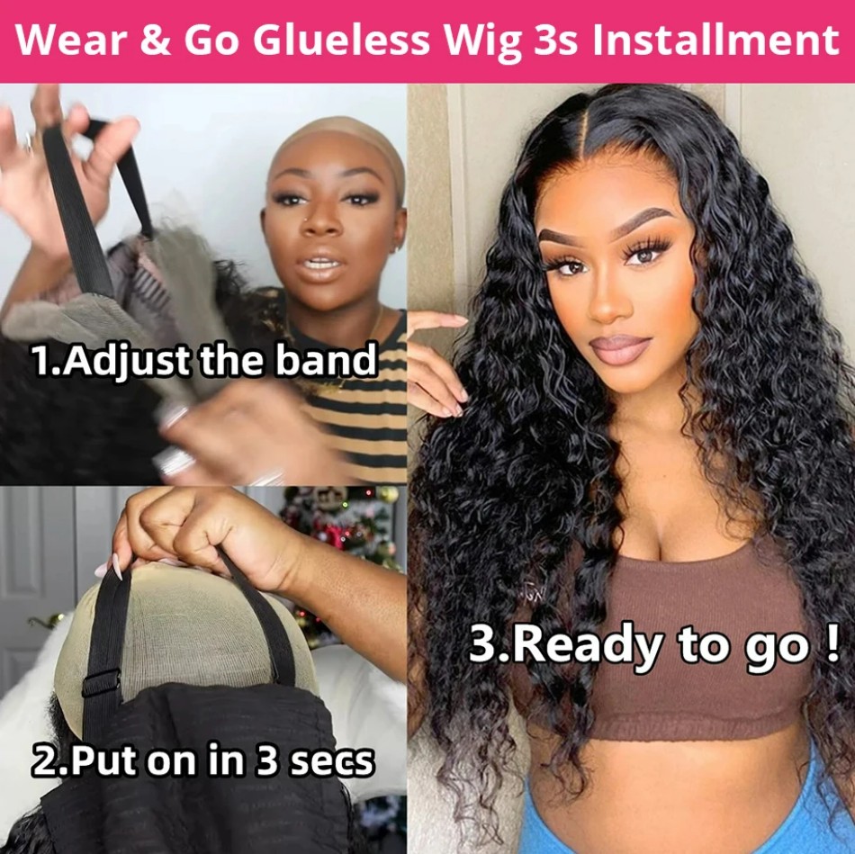 컬리 4x4, 5x5, 접착제 없이 착용 가능한 레이스 - Glueless Wear And Go Human Hair Wig 리뷰 및 가격