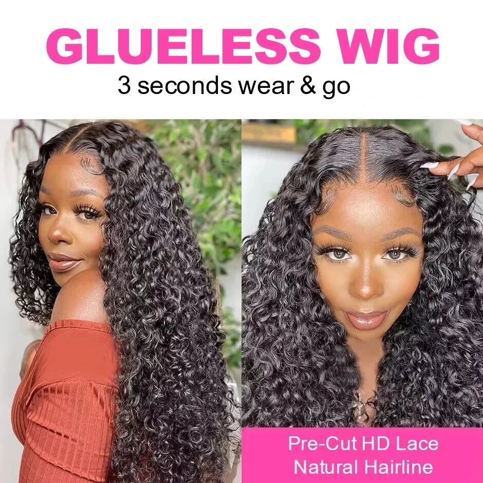착용하고 이동 물결 밥 레이스 가발 여성용 곱슬 6x4 - Glueless Wear And Go Human Hair Wig 리뷰 및 가격