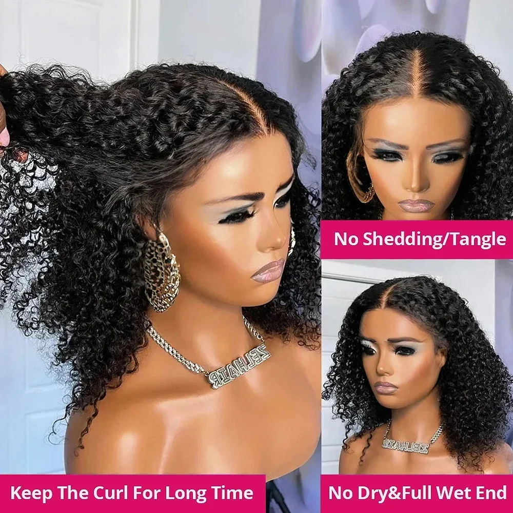 착용하고 이동 물결 밥 레이스 가발 여성용 곱슬 6x4 - Glueless Wear And Go Human Hair Wig 리뷰 및 가격