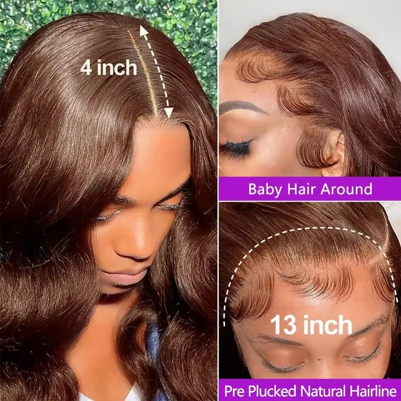 스마일걸 바디 웨이브 초콜릿 브라운 레이스 프론트 가발 - Hd Lace Frontal Wig Human Hair Pre Plucked 리뷰 및 가격