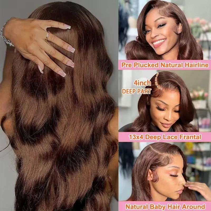스마일걸 바디 웨이브 초콜릿 브라운 레이스 프론트 가발 - Hd Lace Frontal Wig Human Hair Pre Plucked 리뷰 및 가격